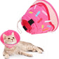 KOOLTAIL Cat Cone Collar Soft, Cat Recovery Collar After Surgery, Adjustable Comfortable Lightweight Cat Neck Cone to Stop Licking, Foldable Donut Water Resistant Pet Cone for Small Large Kitten PinkM