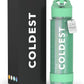 Coldest Insulated Water Bottle with Straw Lid - Stainless Steel Metal Insulated Bottle for Men & Women (Green Aurora Glitter, 24 oz)