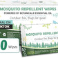 Natural Mosquito Repellent Wipes, DEET Free Insect & Bug Repellent Wipes, Easy to Use, Long Lasting, Travel Sized