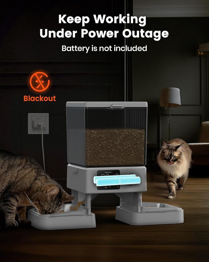 oneisall Automatic Cat Feeder for 2 Cats, 20 Cups/5L Automatic Cat Food Dispenser for Small Pets Indoor, Timed Cat Feeder for Dry Food(White)