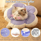 Cat Cone Collar Soft, Adjustable Kitten Cone After Surgery, Waterproof Recovery E Collar for Pet to Stop Licking(Purple Flower, Large)