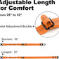 Plutus Pet Dog Seat Belt for Car, Adjustable Dog Car Harness with Carabiner Clip, Reflective Safety Dog Seatbelt Leash with Elastic Bungee, Orange