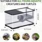 (Tank + Light + Filter + Filter Balls) Turtle Tank Kit, Turtle Tank Starter Kit,Bottom Drainage, Multi-Function Areas for Turtles, Crabs,Fishes, Amphibians,Reptiles. (15.75 x 8.64 x 8.64 Inch)