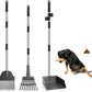Dog Pooper Scooper, Adjustable Handle Poop Scooper with Tray,Rake and Spade Set of 3, Steel Stainless Poop Scoop for Small Medium Dogs and Pet Waste on Grass, Dirt and Gravel (Medium Size)