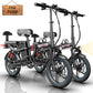 2 Seater Electric Bike for Adults,Mini Bike 500/750 Motor,28MPH,48V/15AH Removable Battery,25-30Miles 16" Fat Tire Commuter Ebike,Full Suspension Foldable Electric Bicycles for Adults Teens