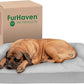 Furhaven Cooling Gel Dog Bed for Large Dogs w/ Removable Bolsters & Washable Cover, For Dogs Up to 125 lbs - Quilted Sofa - Silver Gray, Jumbo Plus/XXL