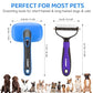 Dog Brush Kit – 3 PCS Grooming Set with Self-Cleaning Brush, Undercoat Rake & Pet Bath Brush. Great for Shedding, Tangles & Dirt Removal – Ideal for Long & Short Haired Dogs & Cats, Blue