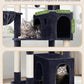 Globlazer Heavy Duty Cat Tree Tower, 73in Tall Cat Tree for Indoor Cats Large Adult, Cat Condo for Large Cats with 5 Scratching Posts, 2 Cat Caves, 2 Padded Perches, 2 Hanging Baskets, F73, Dark Gray
