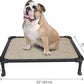 Veehoo Chew Proof Elevated Dog Bed - Cooling Raised Pet Cot - Rustless Aluminum Frame and Durable Textilene Mesh, Unique Designed No-Slip Feet for Indoor or Outdoor Use, Beige Coffee, Medium