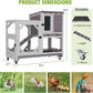 GUTINNEEN 2-Story Rabbit Hutch Indoor with Chew-Proof Design & Slide-Out Trays - Wooden Small Animal Cage Guinea Pig Cages with Lockable Wheels for 2-3 Rabbits, Bunnies, Guinea Pigs (Grey)
