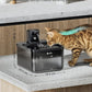 DownyPaws Battery Operated Cat Water Fountain, 84oz/2.5L Fursink Wireless Cat Waterer Fountain with Motion Sensor, BPA-Free, Black with 6 Filters