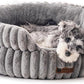 MEWOOFUN Washable Small Dog Bed, Cat Beds for Indoor Cats with Anti-Slip Bottom, Round Pet Bed for Puppy and Kitten (Grey, 24"x24"x9")