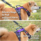 PoyPet No Pull Dog Harness, No Choke Front Clip Reflective Dog Vest with Soft Padded Vertical Handle, 3 Leash Attachments for Small Medium Large Dogs (Purple,S)