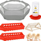 Pawaboo 5-in-1 Chicken Brooder Box for Chick Starter Kit, Includes Pet Cage Tent, Chicks Perch, Chicks Feeder, 1.1L Chick Waterer, Baby Chicken Supplies (Brooder Set), Gray