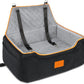 Dog Car Seat for Large/Medium Dog, Booster Seat for Dogs Under 55Lbs or 2 Small, Detachable and Washable Travel Pet Seat with Thick Cushion and Storage Pockets (Black/Gray)