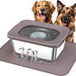 Decflow 10L Stainless Steel Dog Water Bowl, No Spill Anti-Splash Dog Bowls with XXL Silicone Mat, Spill-Proof Slow Feeder for Messy Drinkers, Heavy Duty Pet Bowls for Indoor/Outdoor Use