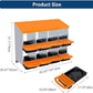 Chicken Nesting Boxes, 8 Hole Metal Chicken Laying Box with with Removable Trays and Roll Out Egg Collection for Chicken Coop, Orange
