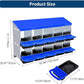 Chicken Nesting Boxes, 10 Hole Metal Chicken Laying Box with with Removable Trays and Roll Out Egg Collection for Chicken Coop, Blue