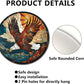 Lygond Metal Sign Tin Sign Circular Stained Glass American Bald Eagle Tin Signs for Garden for Gift 8×8 Inches