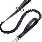 EXCELLENT ELITE SPANKER Tactical Bungee Dog Leash Military Adjustable Dog Leash Quick Release Elastic Leads Rope with 2 Control Handle(Black