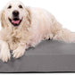 K9 Ballistics Tough Ripstop Orthopedic Rectangle Dog Bed Removable Washable Cover, Solid Orthopedic Foam for Size L Large Dogs 40"x34", Light Gray Velvet