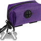 Dog Waste Bag Dispenser Pet Poop Bags Holder for Doggie Waste Bags Dispensers Soft Fabric Zipper Small Doggy Puppy Pouch for Leash Accessory Attachment with Carrier,Purple
