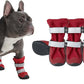 Spark Paws Dog Shoes, Waterproof Dog Boots for Medium to Large Dogs, Non Slip, Breathable Dog Booties and Paw Protectors - 4PCS Doggie Hiking Boots with Reflective Straps - Red, Size 2