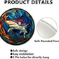 Lygond Metal Shark Tin Sign - Stained Glass Style, 8x8 Inches