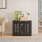 32" Heavy Duty Dog Crate Furniture for Small,Medium and Large Dogs,Rustic Wooden Dog Cage Kennel Indoor Furniture with Waterproof Top,Decorative Pet House Side End Table (Black & Wood)
