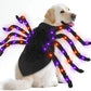 Camlinbo 24 LED Spider Dog Halloween Costume for Small Medium Large Dogs, Furry Giant Spider with Orange Purple Lights Puppy Pet Costume Outfits Clothes Funny Halloween Costume Party Cosplay