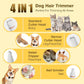 2025 New Petium 4-in-1 Dog Grooming Clippers Kit-Quiet Dog Nail Grinder & Paw Trimmer,Low Noise Cordless Pet Shaver for Small Dogs & Cats,USB-Rechargeable, 6 Guide Combs