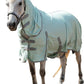Horse Fly Sheet with Detachable Neck Cover & Belly Wrap, Adjustable Fly Sheet for Horses, Ventilated Airflow Mesh Equine Cooling Summer Flysheet Green 81