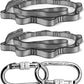 PRIOR FITNESS Yoga Straps Aerial Hammock Accessory Set, 2pcs Daisy Chain + 2pcs Carabiner, Aerial Silk Hardware with Daisy Chain Carabiner for Yoga Swing Pilates
