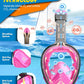 QingSong Full Face Snorkel Mask for Adults, Snorkeling Gear with Camera Mount, 180 Degree Panoramic View Snorkel Set Anti-Fog Anti-Leak