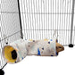 Large Caliber Guinea Pig Tunnel Hideout & Hammock, Rat Cage Corner Toy for Ferret Hedgehog Piggy to Hide and Shuttle (1. Tunnel-Dinosaur)