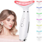 7 Color Galvanic Machines - Red Light Therapy for Face and Neck, Face Massager Tool for Wrinkles, Double Chin, Vibrating Facial Massager with Thermals, White