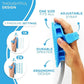 Aquapaw 5-in-1 Horse & Dog Bath Brush & Curry Comb - XL Blue Silicone - Includes 3-ft Shower Hose Attachment & Adapter - Adjustable Spray Scrub Massager - Dog Grooming Supplies