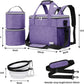 BAGLHER Dog Travel Bag Backpack Pet Supplies Backpack 5-Piece Set with Shoulder Strap 2 Lined Pet Food Containers 4 Foldable Feeding Bowls Essential Kit for Pet Travel
