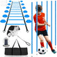 Speed & Agility Training Equipment-20ft Agility Ladder, 6 Poles, 12 Soccer Cones, Resistance Parachute, Jump Rope, Soccer Football Basketball Sport Training Set for Kids Youth Adults