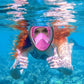 QingSong Full Face Snorkel Mask for Adults, Snorkeling Gear with Camera Mount, 180 Degree Panoramic View Snorkel Set Anti-Fog Anti-Leak