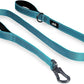TwoEar 4FT 1IN Strong Blue Dog Leash with 2 Padded Handles, Traffic Handle Extra Control, Comfortable Soft Dual Handle, Auto Lock Hook, Reflective Walking Lead for Small Medium and Large Dogs