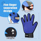 4Piece Dog Grooming Brush Set with Grooming Gloves, Deshedding Comb & Massage Bath Brush - Multifunctional Pet Hair Removal Tools for Shedding, Bathing, Brushing (Blue)