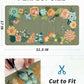 AMOAMI Coffee Mat Hide Stain Rubber Backed Absorbent Dish Drying Mat for Kitchen Counter - Fits Under Coffee Maker or Machine - Floral GREEN 17x31.5