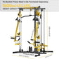 Power Rack with Dual Pulley System, Cable Crossover, LAT Pulldown, Bench Press & Squat Rack, Full Body Strength Training Cage for Home Gym