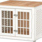 26" Heavy Duty Dog Crate Furniture for Small Dogs, Metal Kennel for High Anxiety Dogs, Chew Proof Pet Cage Indoor, Decorative Dog Kennel End Table,White