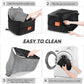 Dog Car Seat for Small/Medium Dogs, Dog Booster Car Seats with Thick Cushion for Dogs Under 35lbs, Detachable Washable Pet Car Seat with Storage Pockets, 2 Safety Belts(Black/Grey)