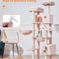 Taoqimiao Cat Tree 71-Inch, Cat Tower for Indoor Cats Large Adult, Multi-Level Large Cat Condo, 8 Sisal Scratching Posts, Metal Frame Cozy Hammock, Scratch Board, 2 Top Perches, Jelly Pink MS026LP