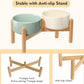 Wordcam Elevated Ceramic Dog Bowls,Raised Dog Dish with Stand,Pet Food and Water Feeding Bowls for Small Medium Dogs(6.5''Tall-28 Oz-3.6 Cups)