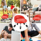 Lanstics Low Rolling Stool with Leather Roller Seat and Backrest - Universal Wheels for Home Office and Fitness (Red)