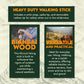 SE Survivor Series 55" Hand Carved Wolf Hiking Stick, Weatherproof, Rope Wrapped, Metal Tip - WS626-55RW